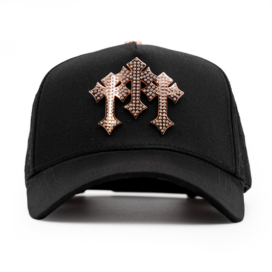 Triple Cross Rhinestone Decorative Cap