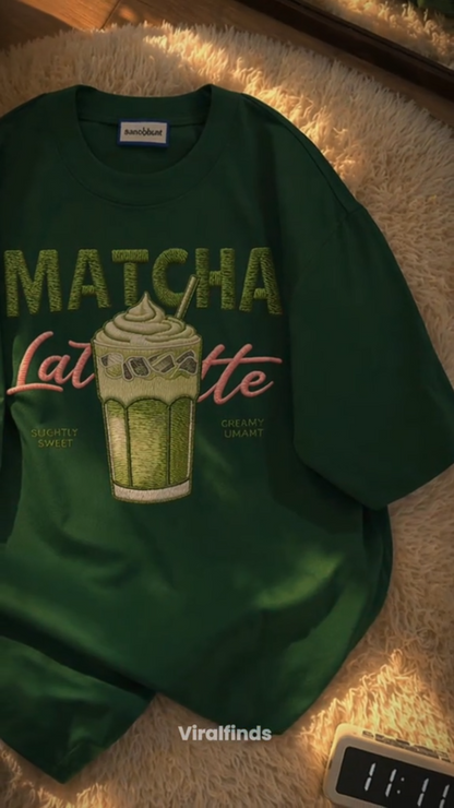 Bottle Green (Matcha) oversize drop shoulder t-shirt
