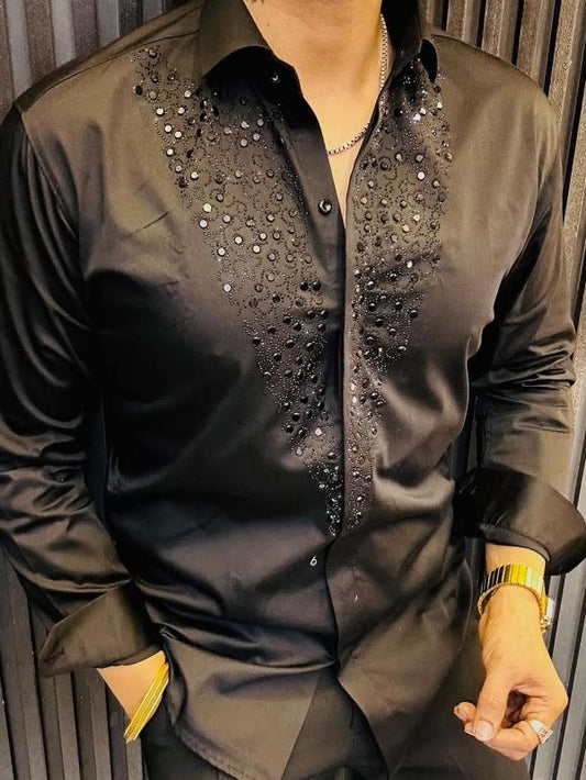 Men's high-end 3D sequined shirt