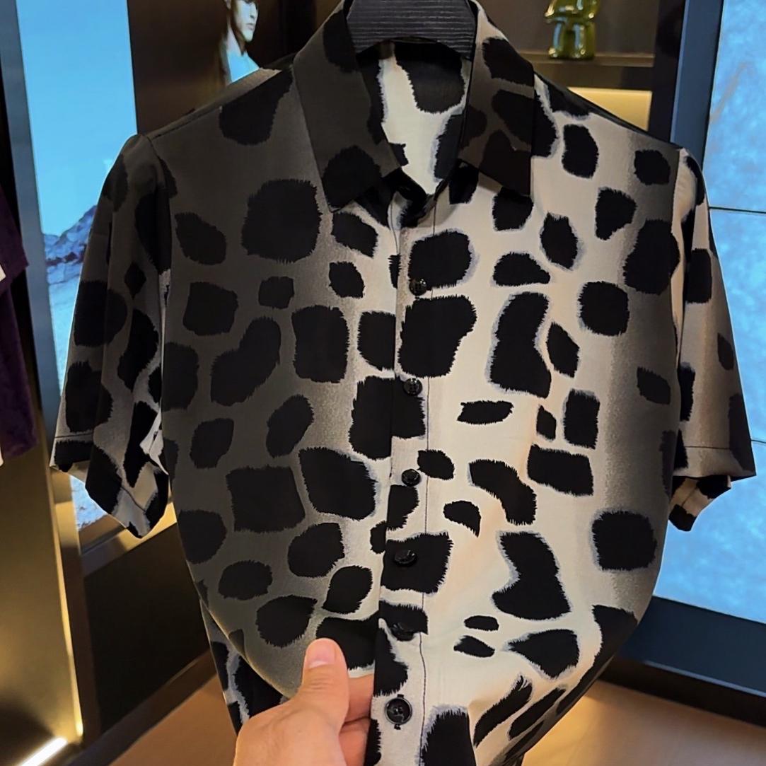 Men's Leopard Print Ice Silk Shirt