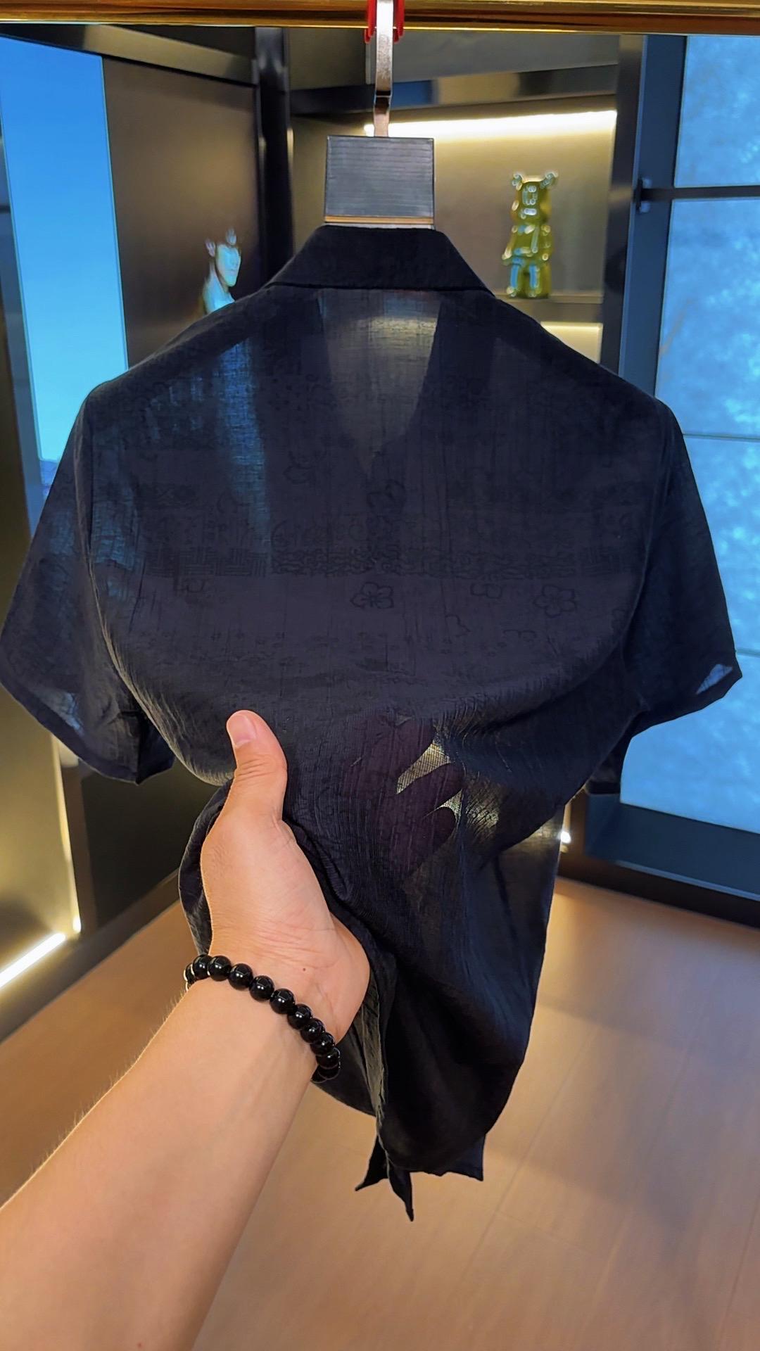 Men's Striped Ice Silk Shirt