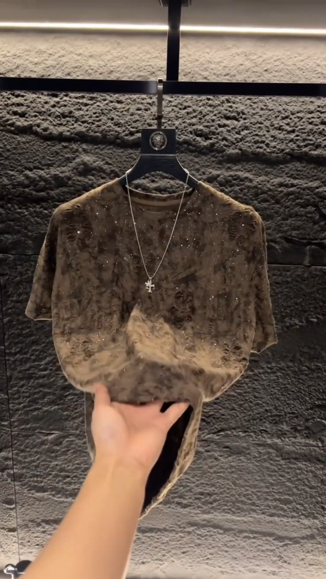 Men's Distressed Rhinestone T-shirt