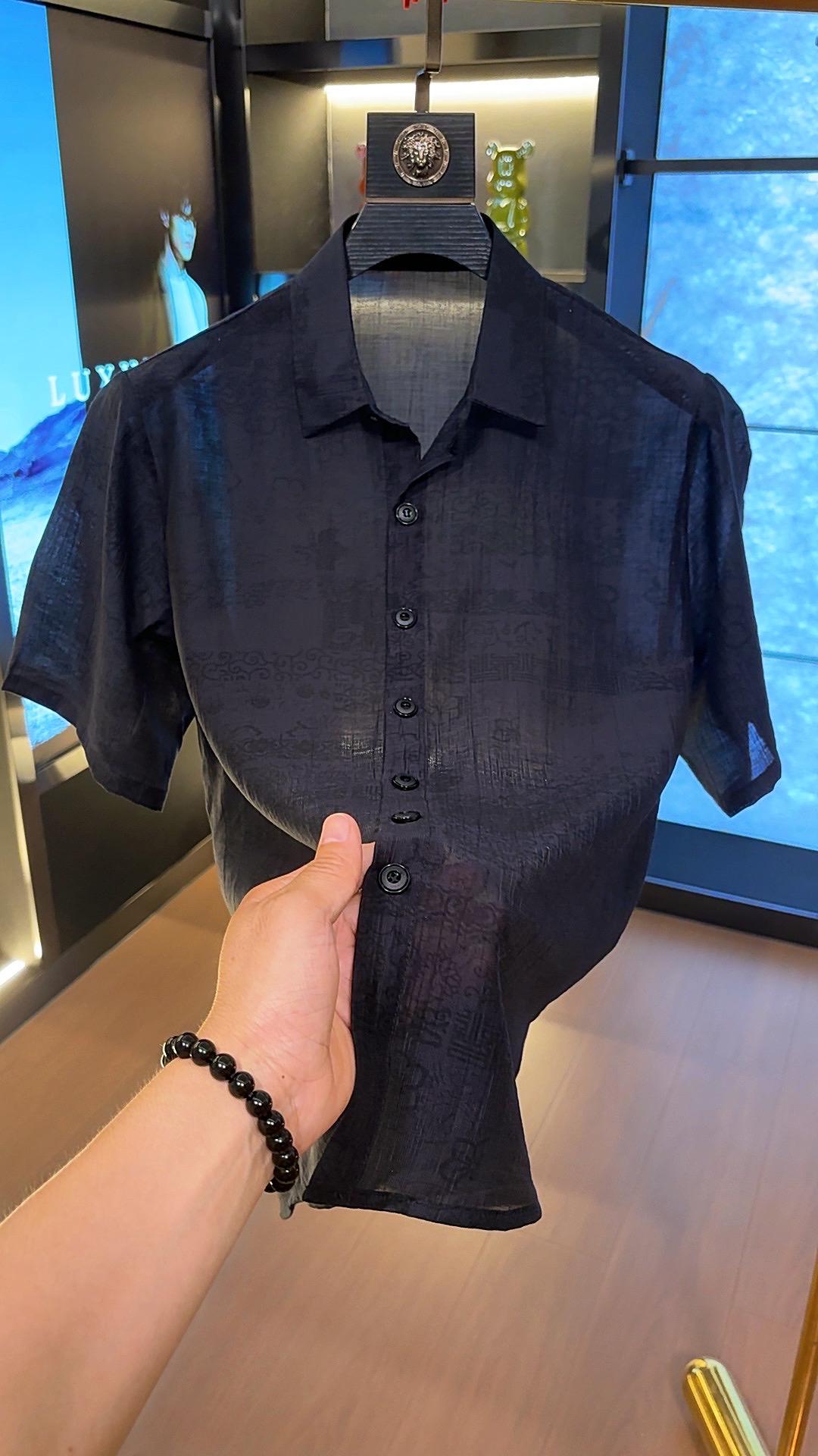 Men's Striped Ice Silk Shirt