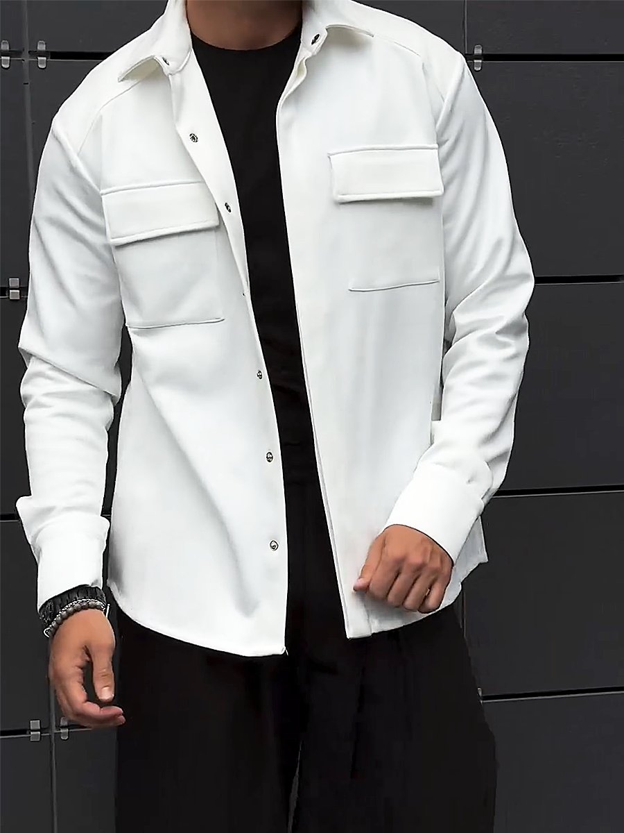 Men's Simple Cotton Shirt Jacket