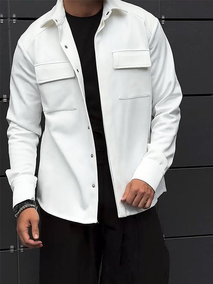 Men's Simple Cotton Shirt Jacket