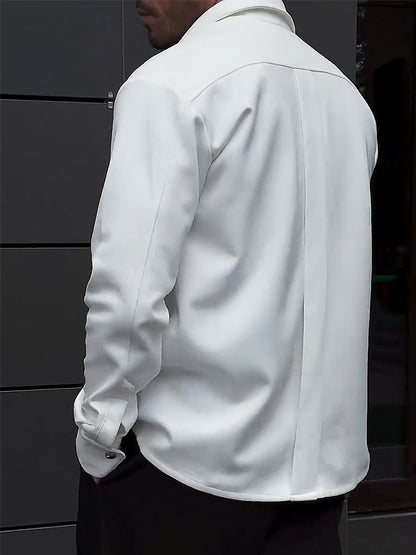 Men's Simple Cotton Shirt Jacket